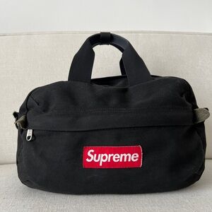 Supreme Black Canvas Side Bag with Box Logo